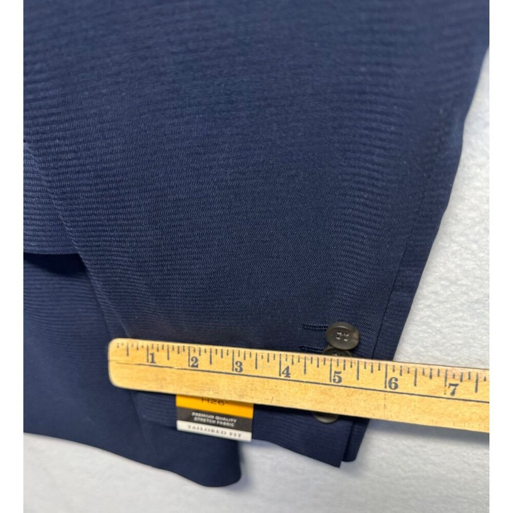 Haggar H26 Navy Tailored Fit Suit Jacket 36R Mens Blazer Polyester Blend - Picture 13 of 13